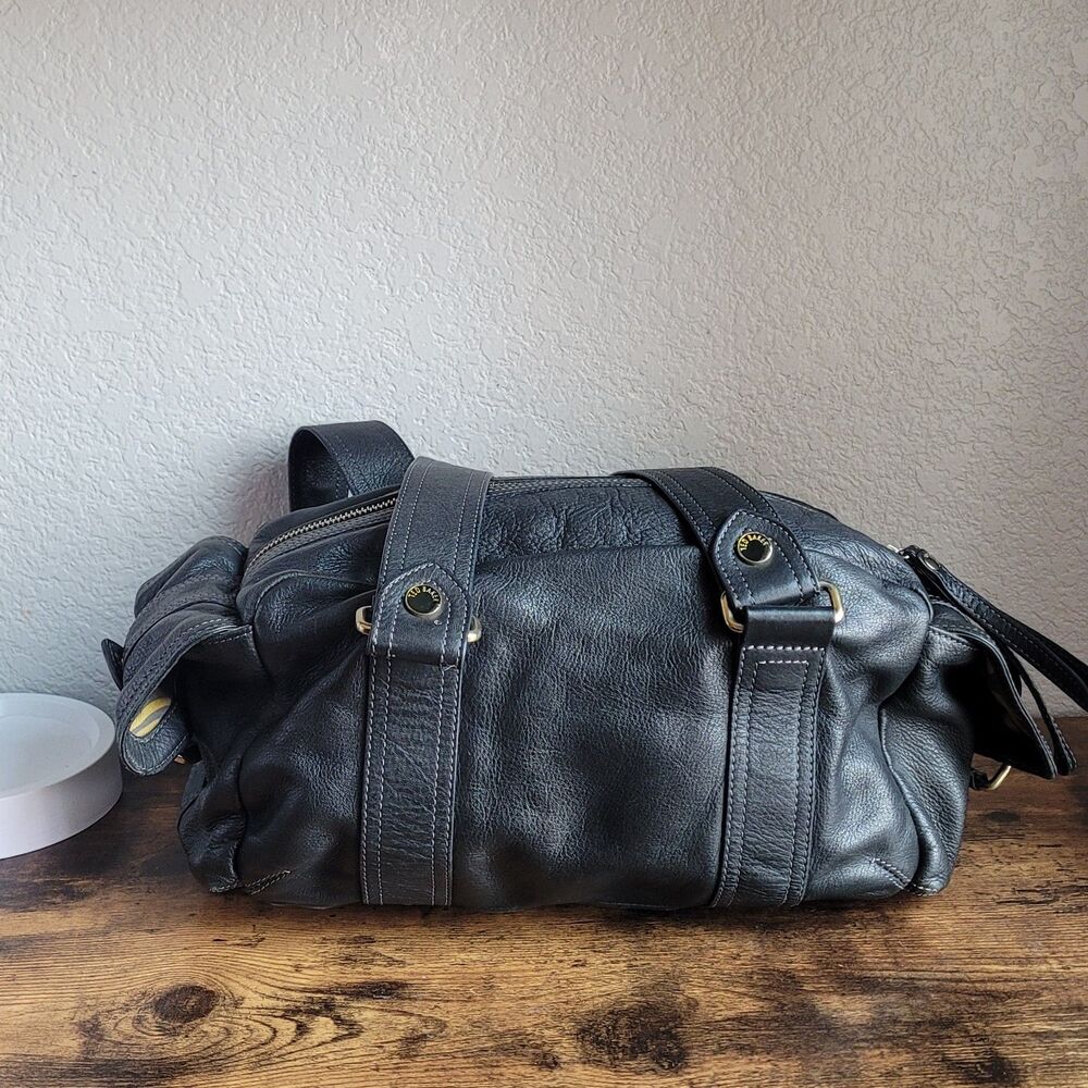 Ted Baker Black Pebbled Leather Baguette Shoulder Bag Medium Retro Y2k It Bag